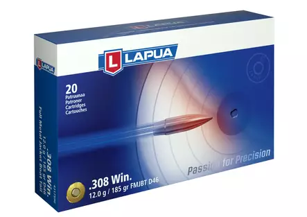 308 Win Lapua 12.0g D46 FMJBT 20pcs - 308 Win. -rifle cartridges - 4317590 - 1