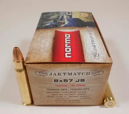 8x57 JS NORMA 8,0g Jaktmatch FMJ 50kpl - Muut kiväärin patruunat - 20180090 - 2
