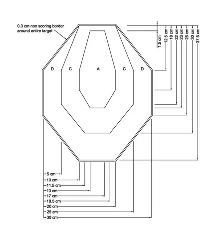 IPSC Mini taulu ruskea/valkoinen - Toiminta-ampujan taulut - IPSC-MINI-BW-10 - 4