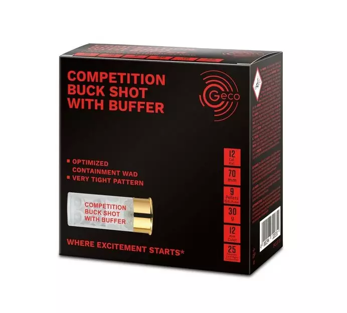 12/70 Geco Buffered Buckshot - Shotgun buckshot cartridges, over 4mm - 4000294320330 - 2