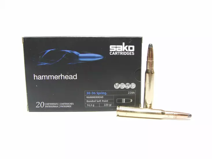 30-06 SAKO Hammerhead SP 14.3g 20pcs Rifle Cartridge - 30-06 Spring. -rifle cartridges - C631228ASA10 - 1