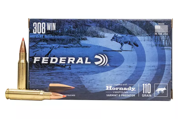 308 Win Federal 7.1g V-MAX 20pcs - 308 Win. -rifle cartridges - V308VM110 - 1