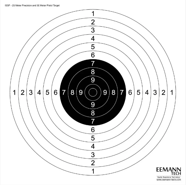 Pistoolitaulu 25m - Kohdistustaulut ja perinteiset taulut - ET-222100-20 - 1