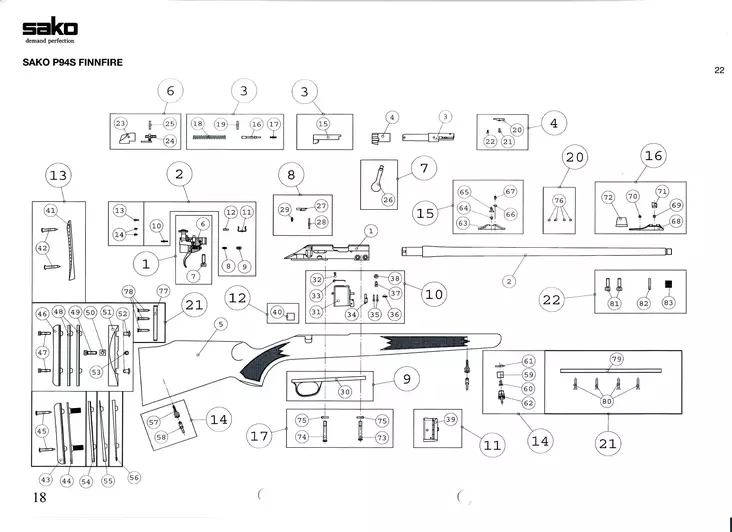 Sako P94S Finnfire Spare Parts - Sako / Tikka spare parts and accessories - S584S110 - 1