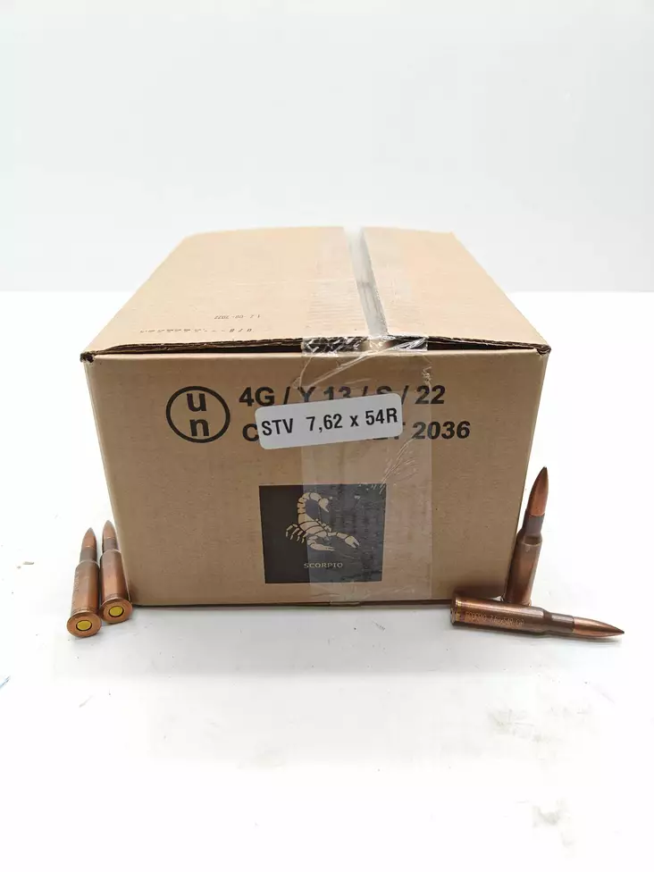 7,62x54R Scorpio BULK 148gr / 9,6g FMJ 300kpl - 7,62x53R & 7,62x54R -kiväärinpatruunat - V00019-300 - 1