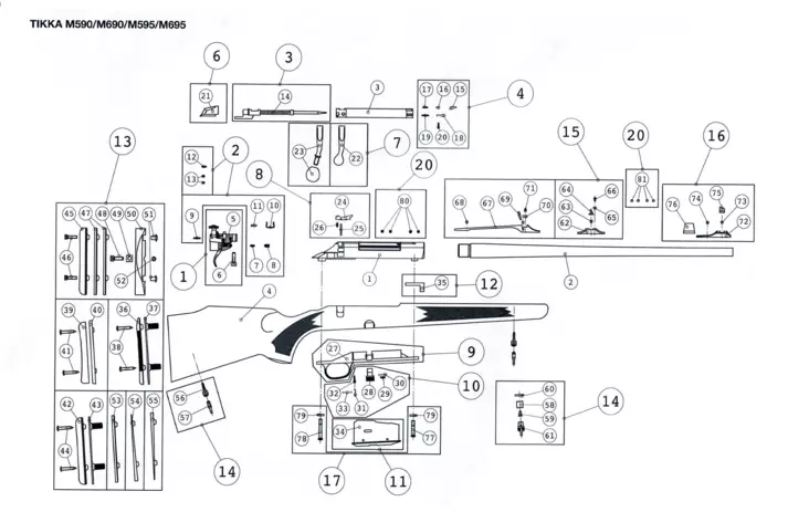 Tikka M558/M590/M595/M690/M695 Parts - Sako / Tikka spare parts and accessories - S5840260 - 1