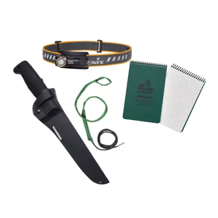 Varustepaketti inttiin, Peltosen Sissipuukko, muistio, boresnake ja otsalamppu - Lahjapuukot - SA-INT-pak1 - 1