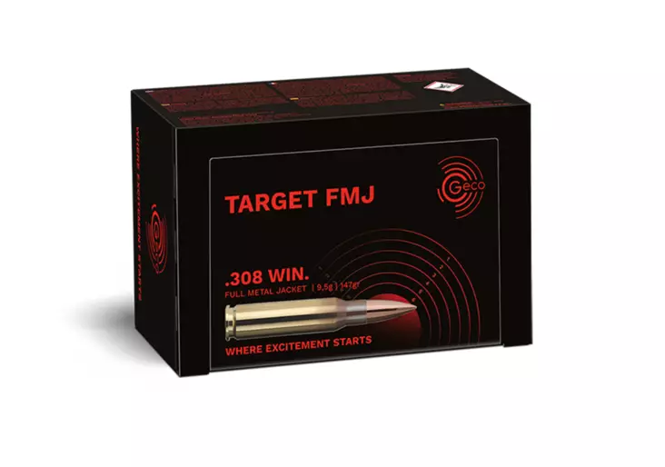 308 Geco Target 9,5g FMJ 50kpl - 308 Win. -kiväärinpatruunat - 4000294070051 - 4