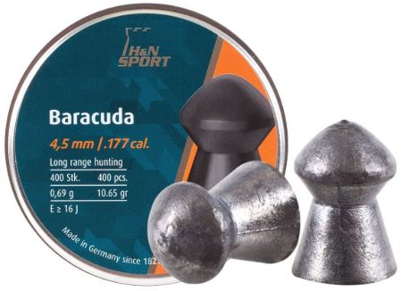 H&N 4,5mm Baracuda 0,69g 400kpl - 4,5 mm ilma-aseiden luodit - 4047058019581 - 1