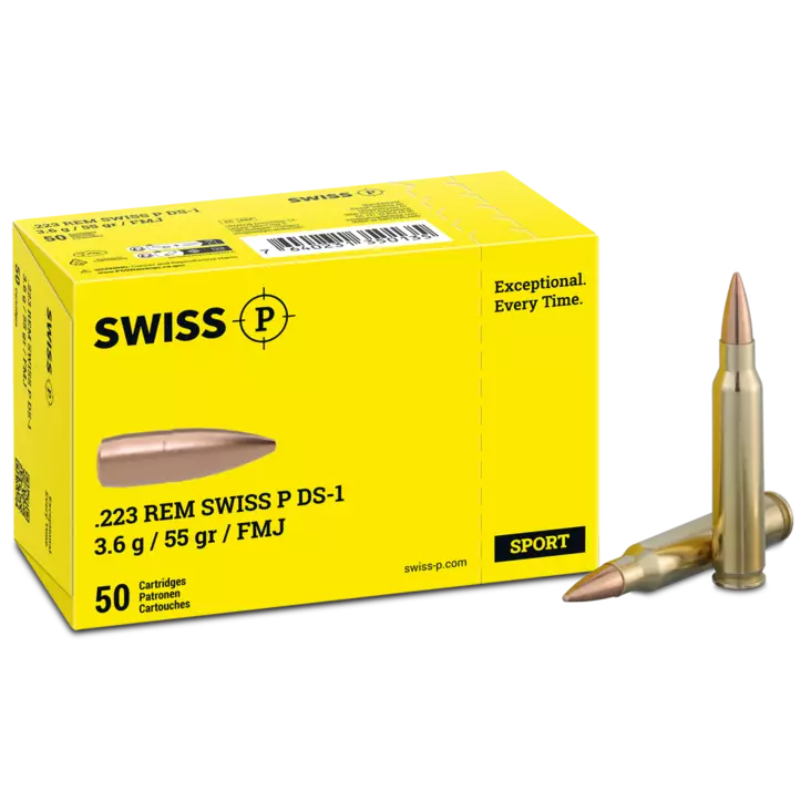 SWISS P DS-1 223 Rem 3.6g/55gr FMJ 50 pcs - 223 Rem. -rifle cartridges - P8RP7030961 - 1