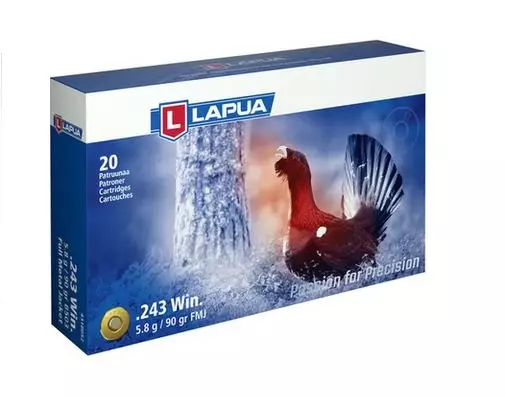 243 Win LAPUA FMJBT 5,8g - 243 Win. -kiväärinpatruunat - 4316052 - 1