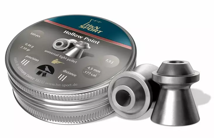 H&N 4.5mm Hollow Point 0.46g 500pcs - 4.5mm airgun pellets - 4047058001272 - 1