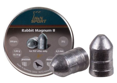 H&N 4,5mm Rabbit Magnum II. 1,02g 200kpl - 4,5 mm ilma-aseiden luodit - 4047058011172 - 1
