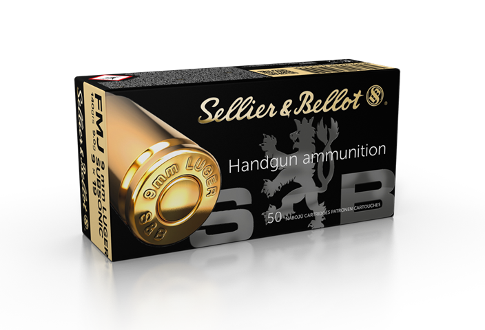 9x19 Sellier & Bellot 9.0g FMJ Subsonic (50 rounds) - 9x19 mm pistol cartridges - V310552 - 2