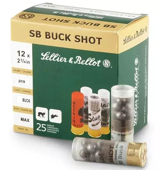 Sellier & Bellot 12/70 36g Buck Shot shotgun cartridge 25pcs - Shotgun buckshot cartridges, over 4mm - SBS45 - 1