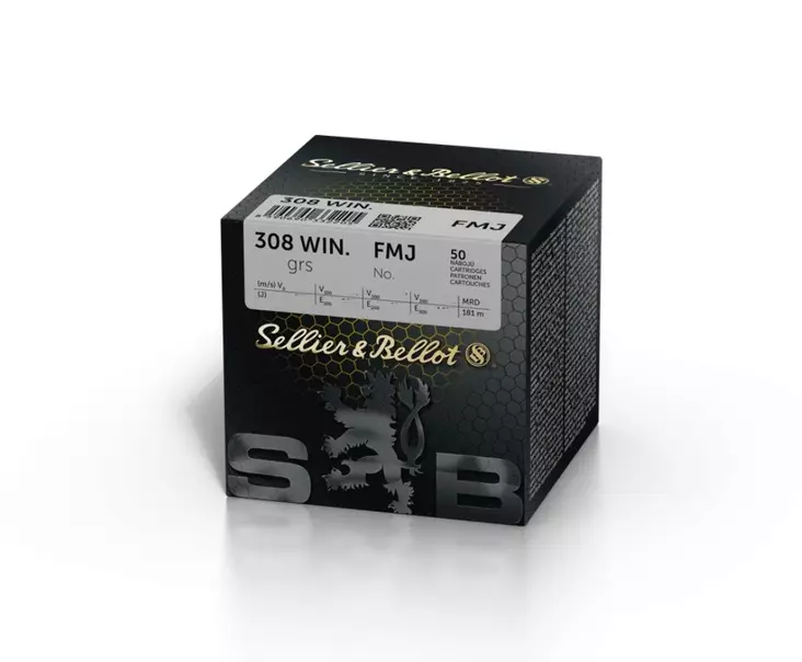 308 Win Sellier & Bellot 9,5g FMJ 50kpl - 308 Win. -kiväärinpatruunat - V331592 - 2