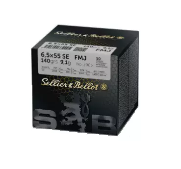 6,5x55 Sellier & Bellot 9,1g FMJBT 50kpl - 6,5x55 SE -kiväärinpatruunat - V334992 - 1