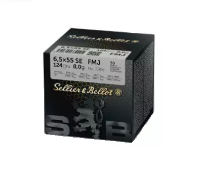 6.5x55 Sellier & Bellot FMJ 8.0g 50 rounds - 6.5x55 SE rifle cartridges - V340822 - 1