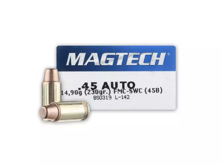 45 Auto Magtech 230gr FMC-SWC 50kpl - 45 ACP eli 45 AUTO pistoolin patruunat - 158173 - 1