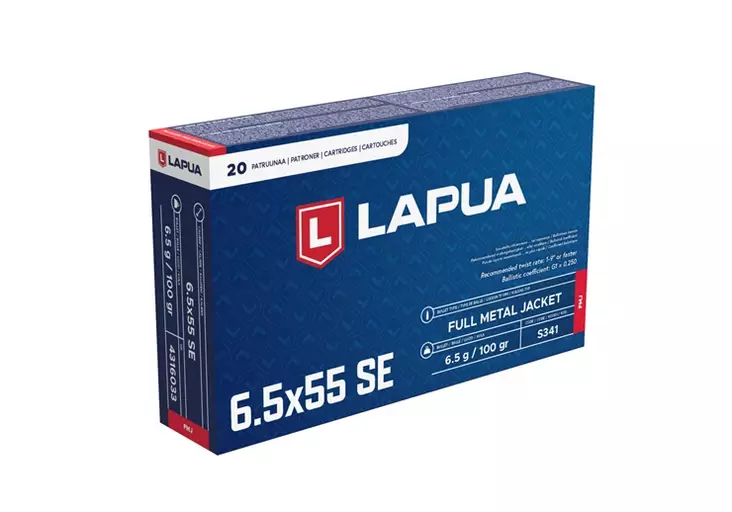 6,5x55 LAPUA 6,5g FMJ 20kpl - 6,5x55 SE -kiväärinpatruunat - 4316033 - 2