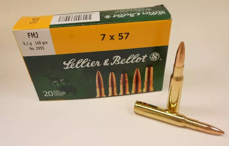 7x57 Sellier & Bellot 9,1g FMJ 20kpl - Muut kiväärin patruunat - 8590690330973 - 1