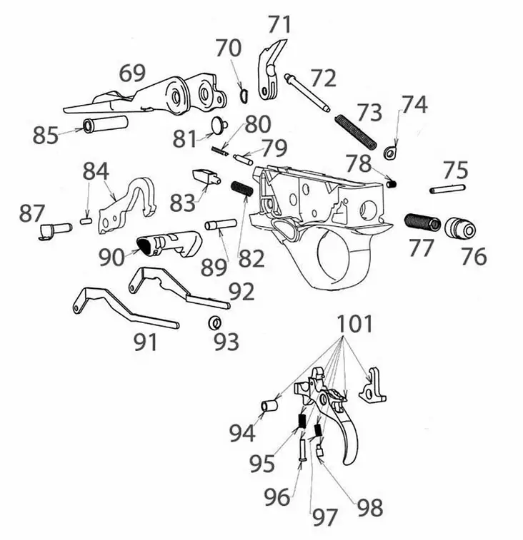 Beretta 1301 Lataussillan vapauttimen jousi - Beretta 1301 -haulikon varaosat - 40110C95323 - 3