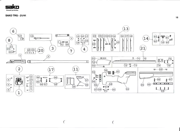 Sako TRG 21/41 Varaosat - Sako / Tikka varaosat ja lisävarusteet - S57462423 - 1