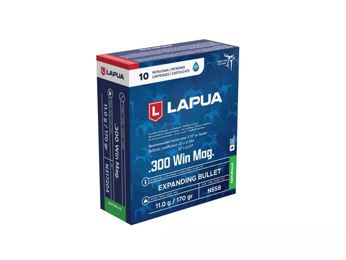 300 WM LAPUA 11g Naturalis 10pcs - 300 Win. Mag. rifle cartridges - N317204 - 2