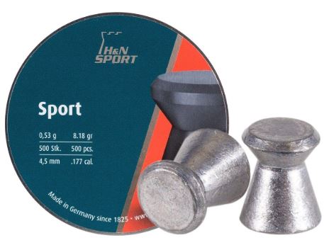 H&N 4,5mm Sport 0,53g 500kpl - 4,5 mm ilma-aseiden luodit - 4047058002354 - 1