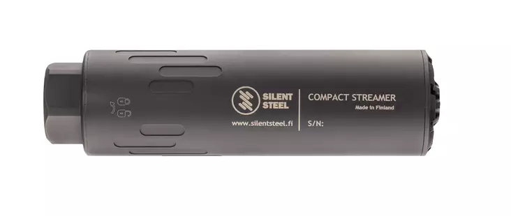 Silent Steel Compact Streamer 5,56/7,62 BLK haittalevy-äänenvaimennin - Kiväärin perinteiset vaimentimet - CSTB762B-SS-58x24 - 2