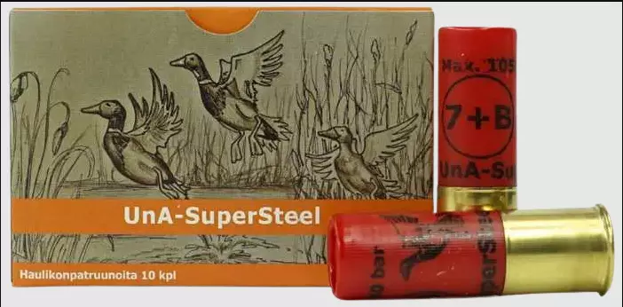 Una SuperSteel 12/76 36g #7+B - 12/76 haulikon metsästyspatruunat - 6430068625404 - 1