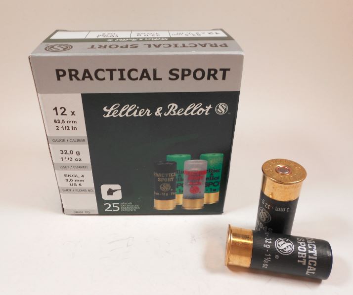 12/63,5 Sellier & Bellot Practical Sport 32g #5 25kpl - 12/70 haulikon metsästyspatruunat - S12PS5 - 1