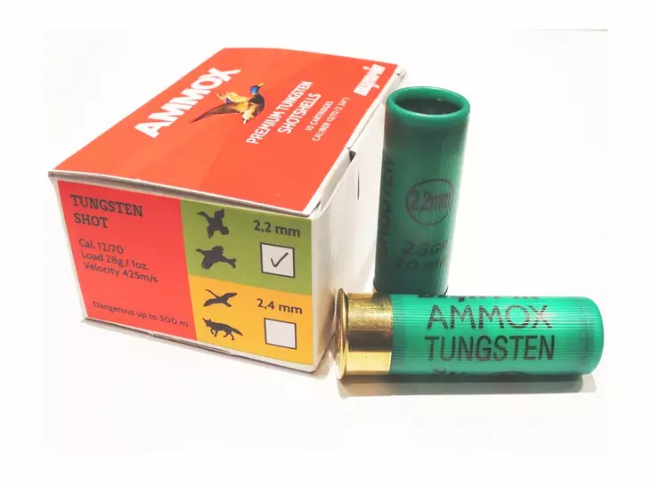 12/70 Ammox Tungsten 28g 2,2mm TSS 10 kpl - 12/70 haulikon metsästyspatruunat - APT127028225 - 1