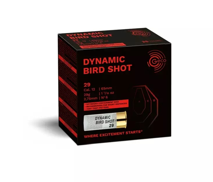 12/65 Geco Dynamic Bird Shot 29g 2,75mm - 12 Cal. haulikon ratapatruunat - R2400235 - 1