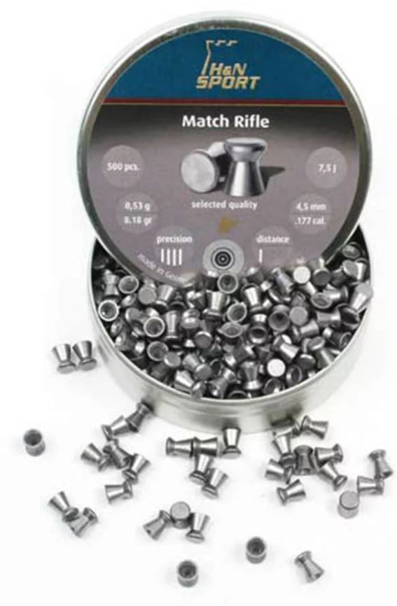 H&N 4,5mm Match Rifle 0,53g 500kpl - 4,5 mm ilma-aseiden luodit - 4047058001135 - 1