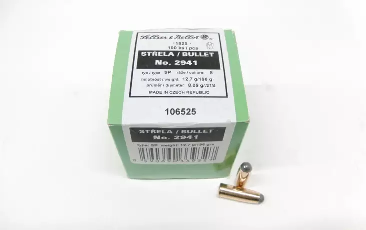 8mm S&B 12,7g/196gr SP 100kpl - 8mm kiväärin luodit - 16525 - 1