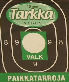 TARKKA Paikkatarra valkoinen 16mm pyöreä 1000kpl - Paikat - 241215 - 1