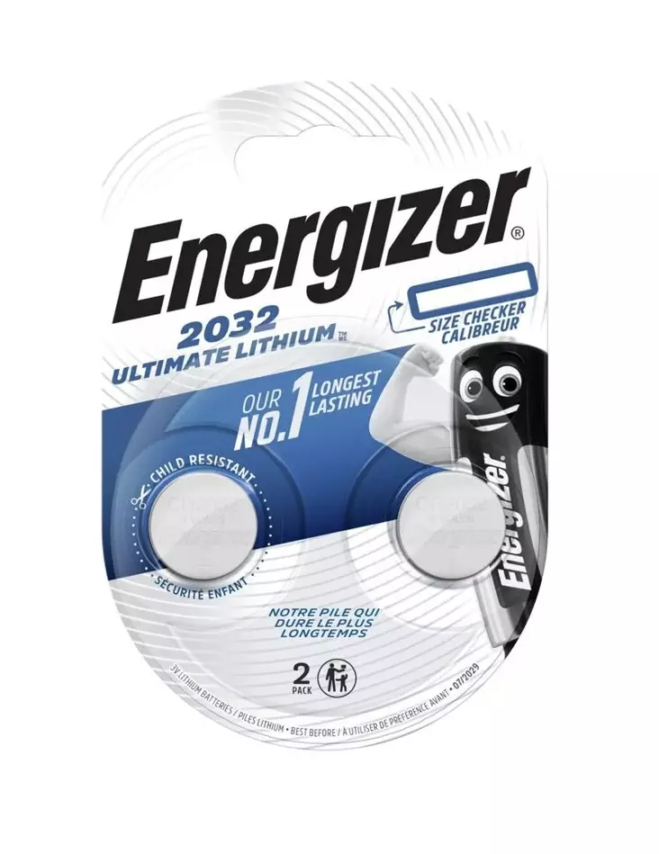 CR 2032 Energizer 3V Ultimate Lithium 2pcs - Batteries - 7638900423006 - 1