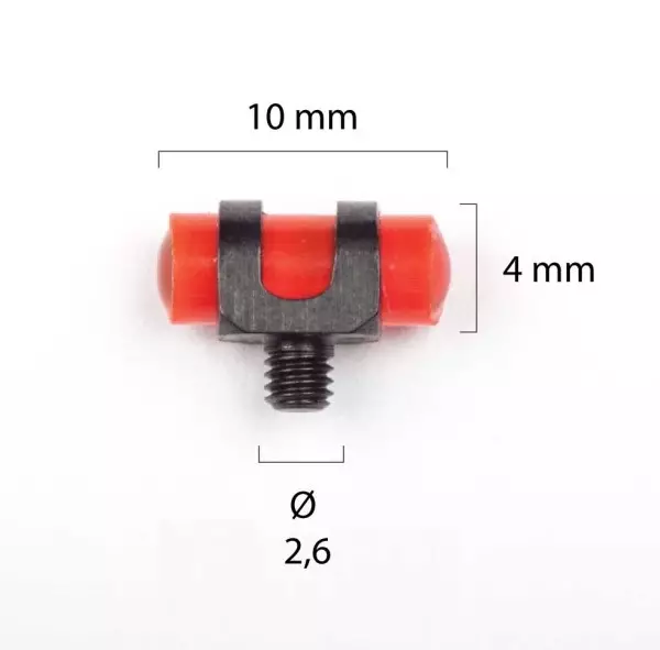 4.0mm Red Muzzle of Shotgun, M2.6 Thread - Shotgun sights and riser mounts - 40110R4M26 - 1