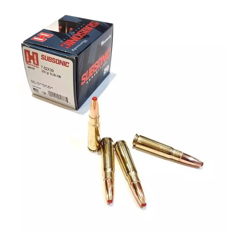 7,62x39 Hornady 255gr SUB-X 20kpl - 7,62x39 -kiväärinpatruunat - 80787 - 1