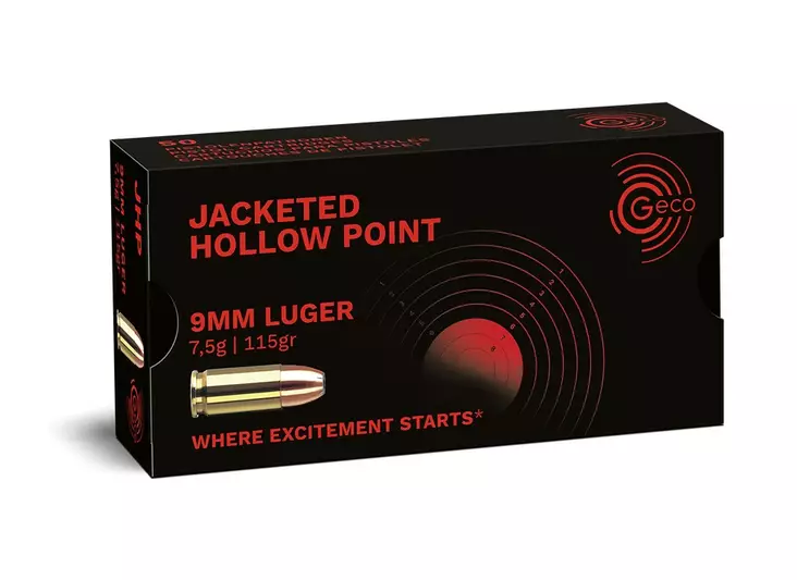 9x19 Geco 7.5g JHP ERVA 50 pcs - 9x19 mm pistol cartridges - R2317707 - 1