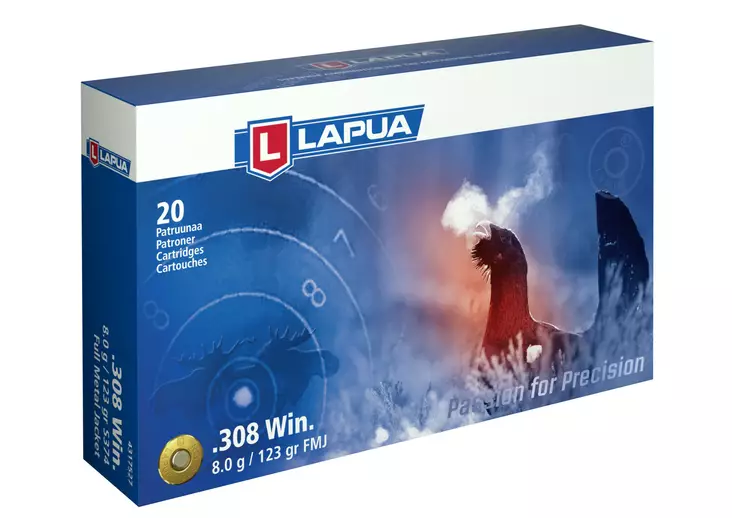 308 Win Lapua 8,0g FMJ 20kpl - 308 Win. -kiväärinpatruunat - 4317527 - 1