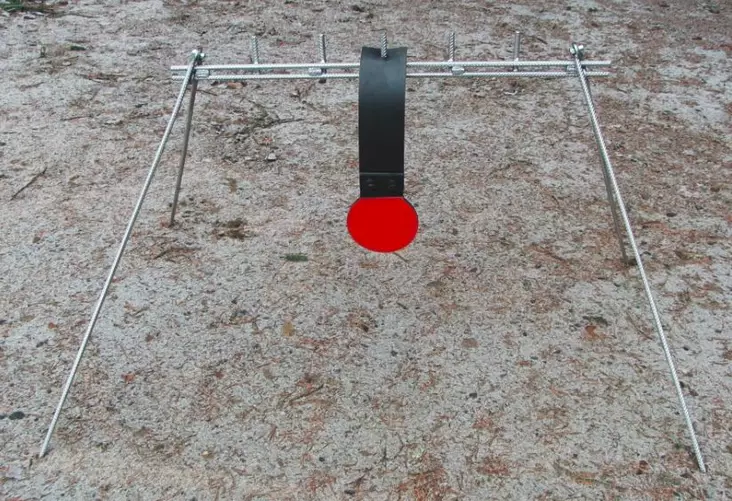 Metallimaalitaulu paketti: teline + 17cm plate + leveä kumi + pultit - Maalitaulupaketit - 6030510017 - 1