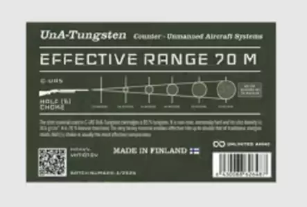 UNA-C-UAS Tungsten 12/70 32g #7 - 2.50mm - 12/70 haulikon metsästyspatruunat - 62648 - 5