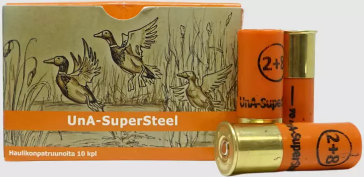 12/70 UnA - SuperSteel 32g 8+2 10kpl - 12/70 haulikon metsästyspatruunat - 6430068624339 - 1