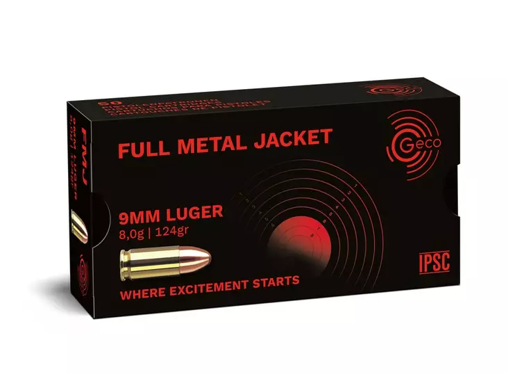 Geco 9x19mm 8,0g FMJ - 9x19 mm pistoolin patruunat - P8GP2318629 - 2