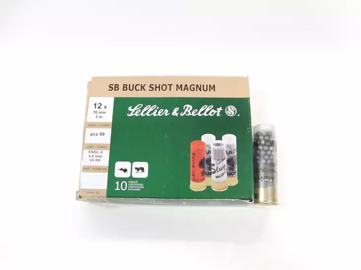 12/76 Sellier & Bellot Buck Shot Magnum 10kpl - 12/76 haulikon metsästyspatruunat - 8590690211609 - 1