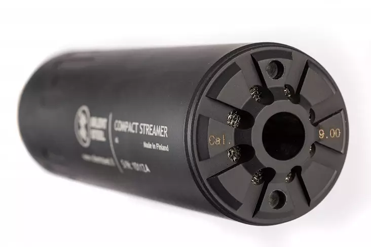 Silent Steel Compact Streamer 5.56/7.62/9mm Black QD Suppressor - Rifle flow throught Silencers - CST556B-SS-QD - 1
