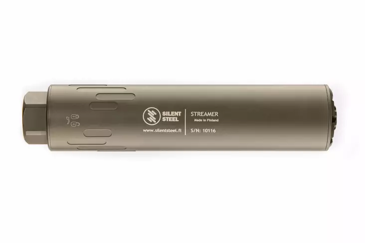 Silent Steel Streamer 5,56/7,62/9mm OD Green QD äänenvaimennin - Kiväärin läpipuhaltavat vaimentimet - ST556ODG-SS-QD - 1
