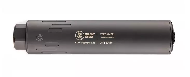 Silent Steel Streamer 5,56/7,62/9mm Armor Black QD äänenvaimennin - Kiväärin läpipuhaltavat vaimentimet - ST762B-SS-QD - 1